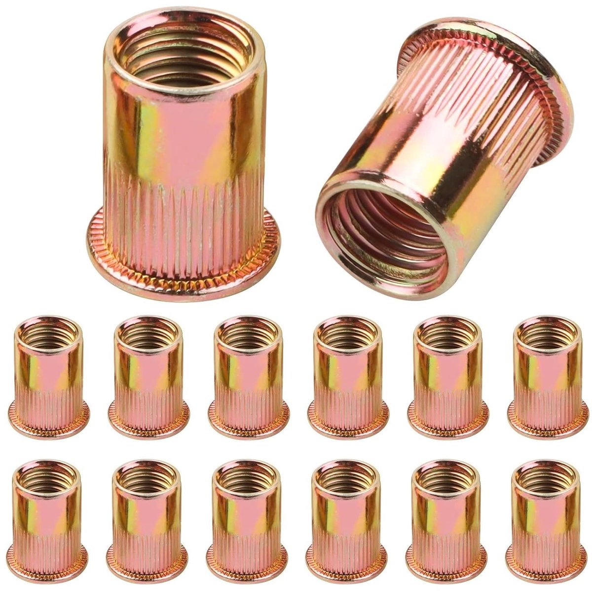 Klinkmoeren M4, Leryati koolstofstaal, klinkmoeren, ronde platte kop, binnendraad, klinkmoeren, gegalvaniseerde klinkmoeren, hulsmoeren, gebruikt voor metalen platen, buizen enz.