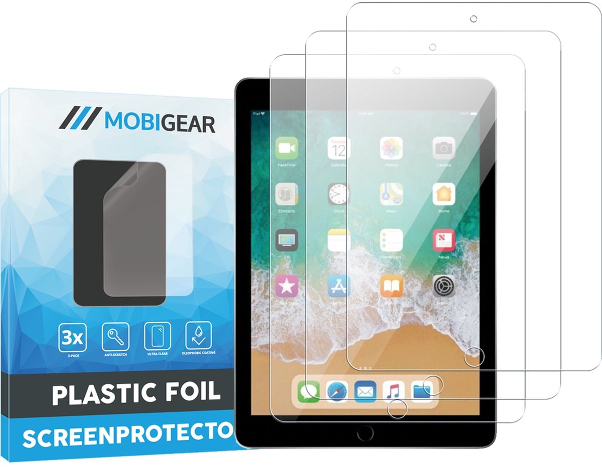 Mobigear Screenprotector geschikt voor Apple iPad 5 (2017) | Mobigear Screenprotector Folie - Case Friendly (3-Pack)