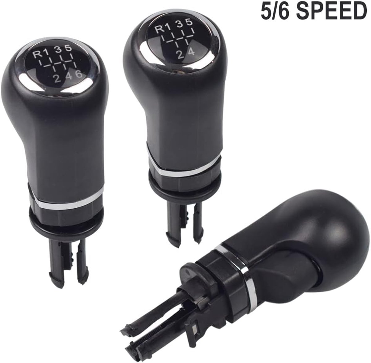 5 6 Speed Chrome Versnellingspook Knop Hendel Stick Pen Gaiter Boot Cover voor Opel/Vauxhall Corsa D 2006 2007 2008 2009 2010-2014 (5 Snelheid-Kop)