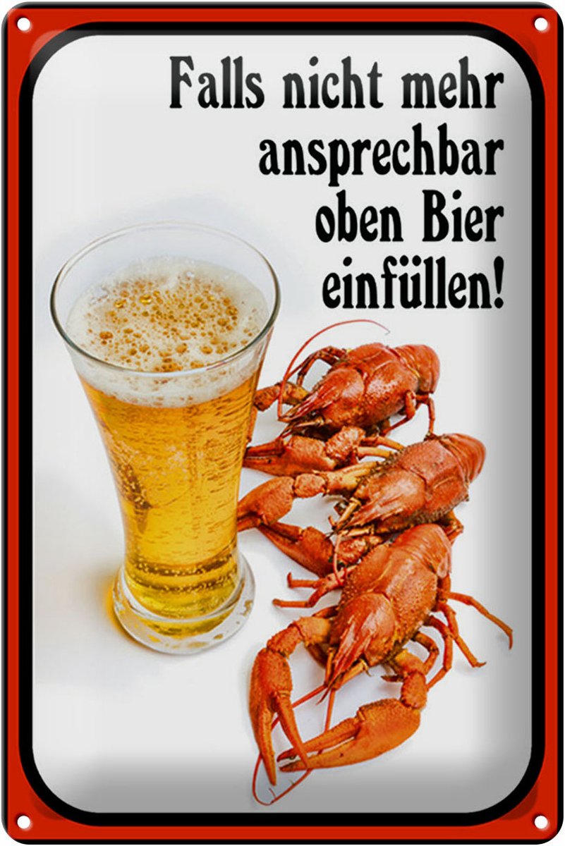Blechschild Spruch 20x30cm falls nicht ansprechbar Bier