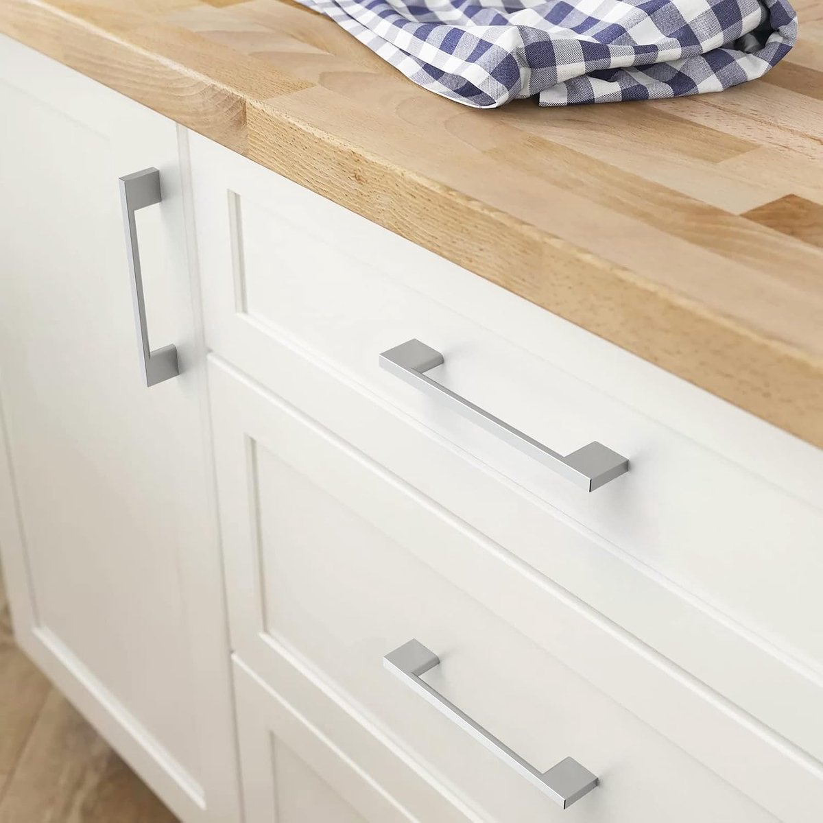 5 stuks meubelgrepen, kastgrepen, keukengrepen, verchroomde grepen voor meubels, ladegrepen, grepen voor keukenkastjes, kastgrepen, meubelgrepen, ladegrepen, 96 mm gatafstand