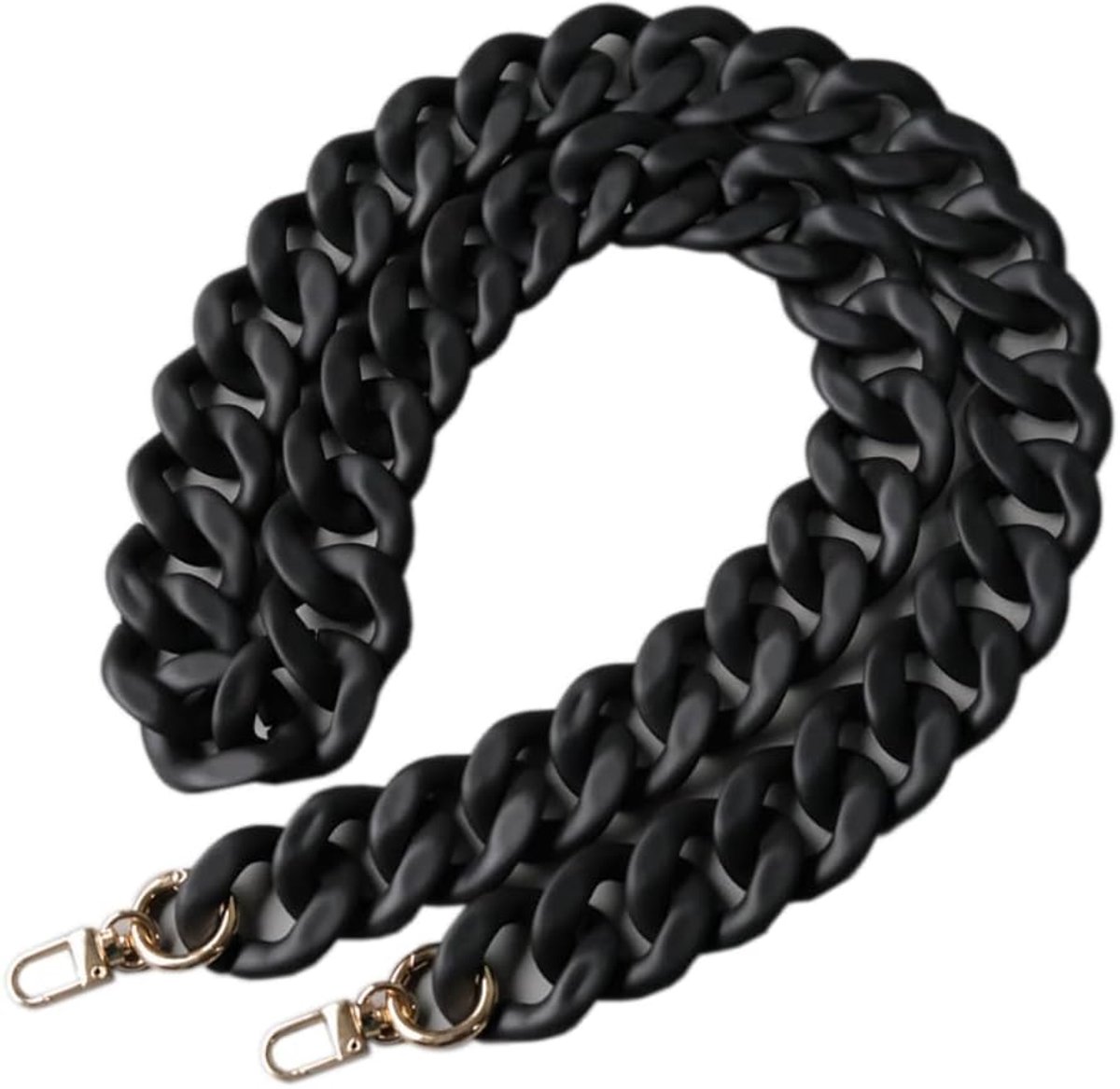 1 stuk 120 cm acryl zakketting, buidelketting, schouderriem, ketting, draagriem, tas, kettingtas met metalen gespen voor doe-het-zelf tassenaccessoires, portemonnees, handtas, reserveketting,