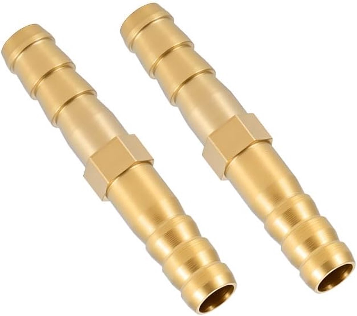 2 stuks rechte baardverbinding van messing voor slang, koppelstuk voor slang voor lucht, gas, water, brandstof, 6 mm, 8 mm, 10 mm, 12 mm, 14 mm, 16 mm