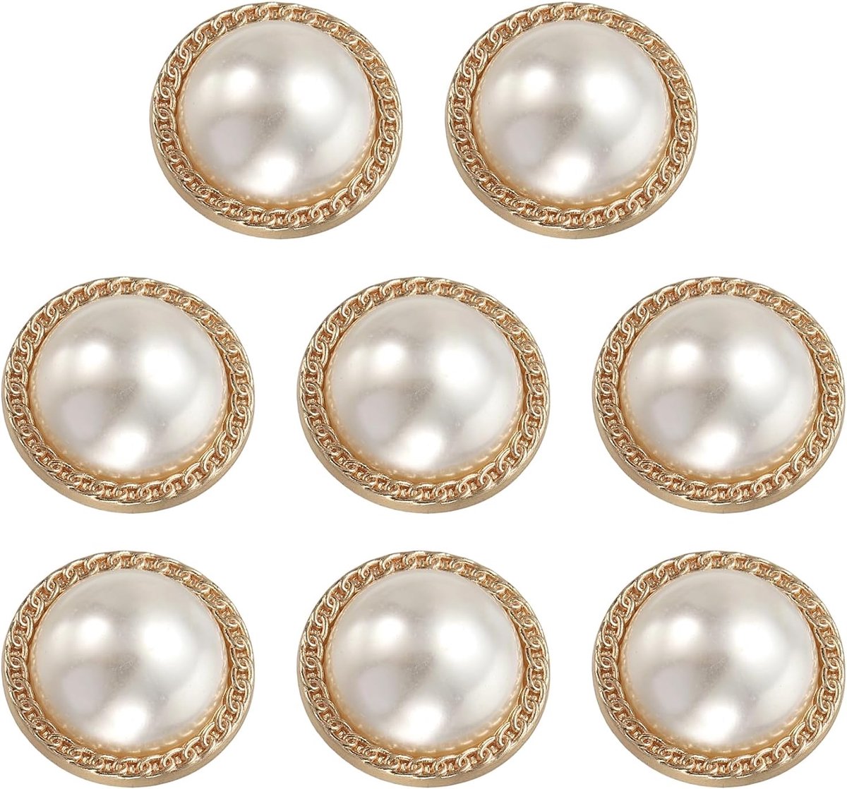 Knopen, 25 mm, zinklegering, ronde knopen met parels, naai-accessoires voor overhemden, jurken, knutselwerk, decoratie, gouden kleding