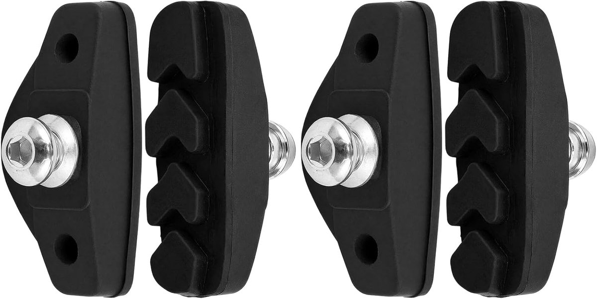4 stuks V-brake-remblokken, Fietsremblokken, 50 mm, Zwart | Remblokken voor racefiets, Stille remblokken, Progressieve Remmen, voor Racefiets en Stadsfiets
