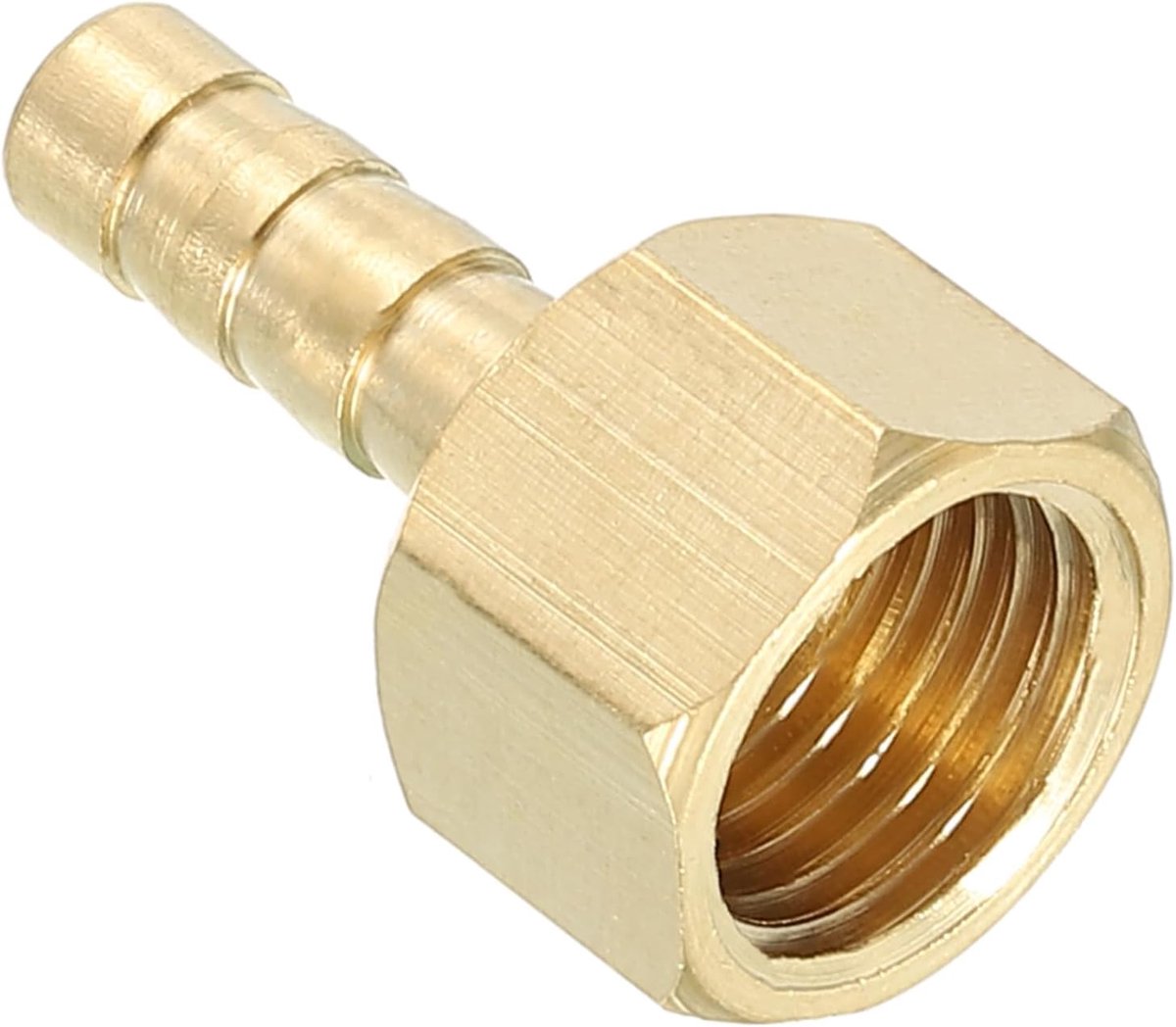 METERXITY 2 stuks messing rechte weerhaken slangaansluiting - voor trasport olie vloeibaar gas toepassing voor buiten/industrieel (6 mm weerhaak G1/4 bus)
