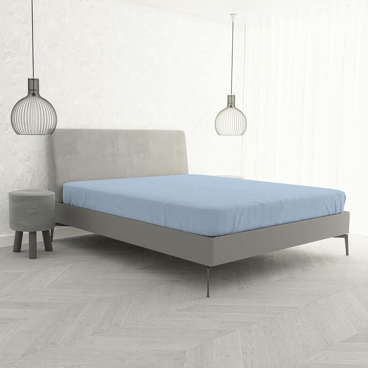 Bed Linen Hoeslaken Max Color, 100% katoen, lichtblauw, tweepersoonsbed