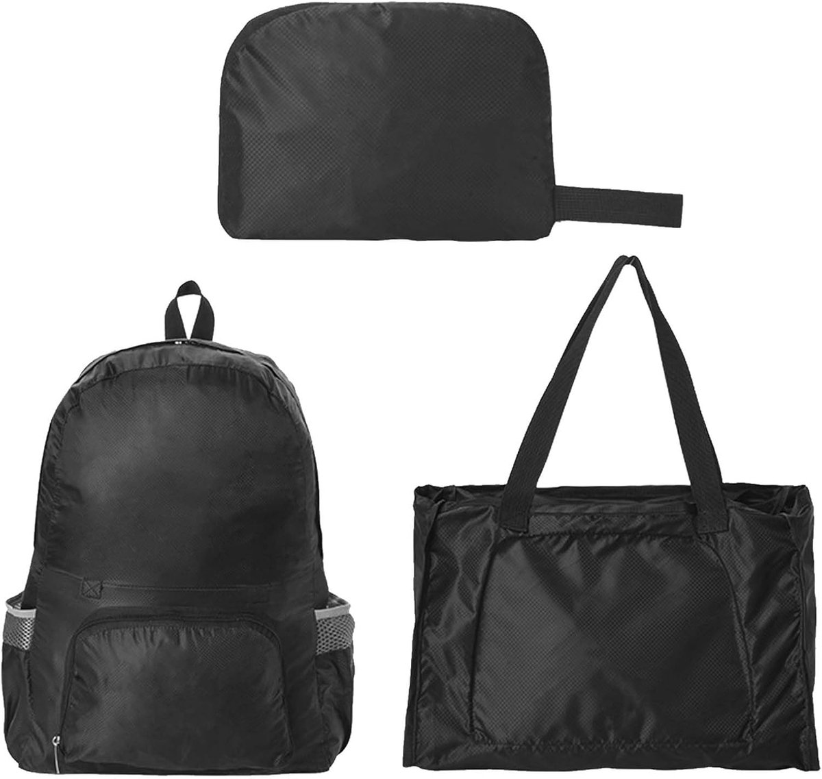 Tas Opvouwbare Ultralight 25L Draagbare Lichtgewicht Wandelrugzak voor Vrouwen Mannen Compact Waterdicht Opvouwbaar voor Reizen Wandelen Camping Fiets Buitensporten Zwart, L, Zwart, L