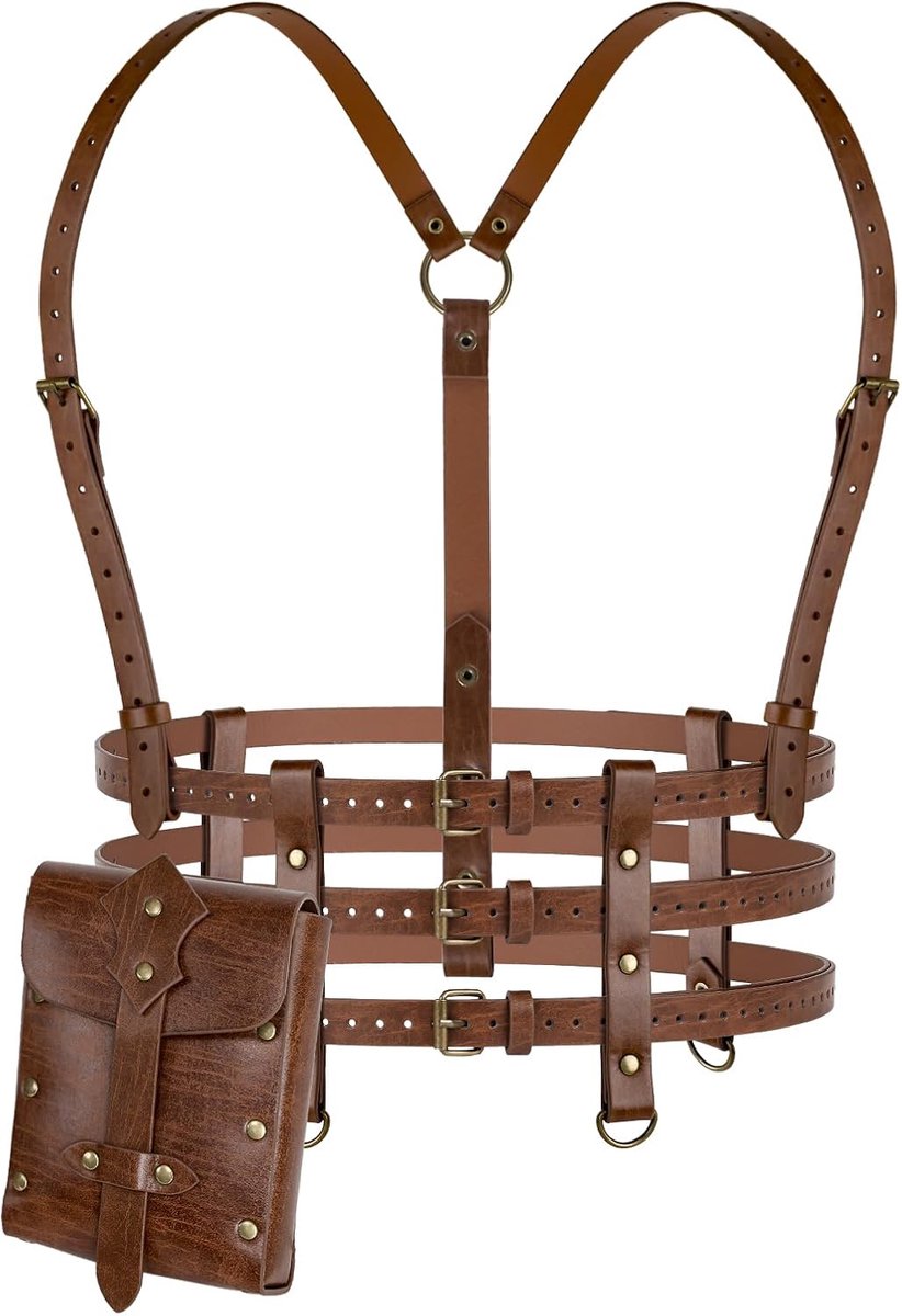 Riemen van Kunstleer voor Dames, Riem met Nieten in Steampunk en Gothische Stijl voor Cosplay