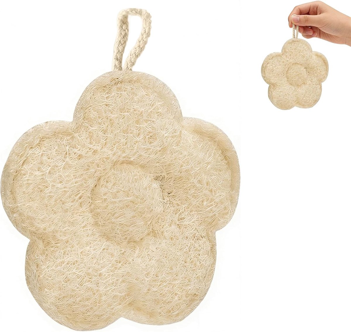 Luffa Spons, Licht en Sneldroogend | Natuurlijke Spons: Zacht Exfoliërend, Sneldroogend, Licht en Compact, Perfect voor Reizen en Dagelijks Gebruik