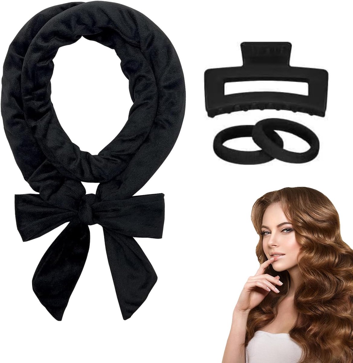 Krullende haarkruller zonder hitte met haarspeld, haarspeld, haarkruller 's nachts heatless curls band voor lang en gemiddeld haar