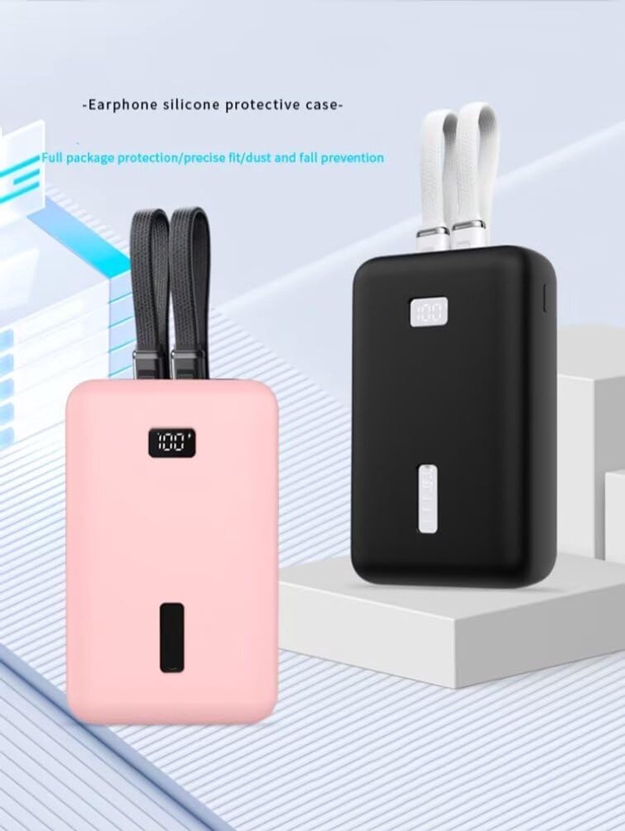 Beschermhoes compatibel met Anker Zolo 20000 mAh, 30 W Powerbank, A Prova di Powder, Anti-Drop, Siliconen Powerbank, Protettive Storage, Zwart