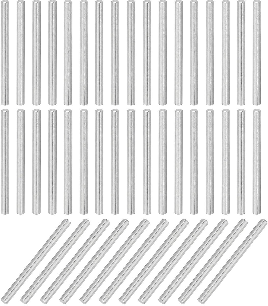 66 stuks 304 roestvrij staal cilinderpen 3mm diameter, 40mm lengte plugstiften metalen schapbouten voor kledingkast commode kast boekenkast industrie huishouden meubels rekken