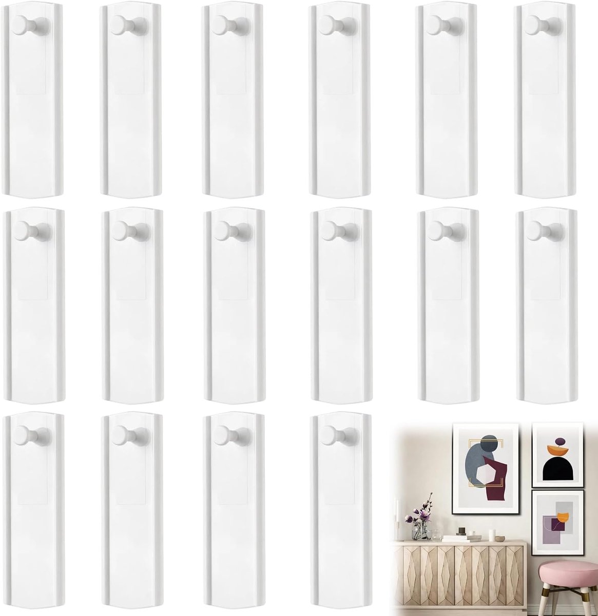 spijkers voor fotolijsten, zelfklevende haken voor foto's, zelfklevende spijkers aan de muur, set van 16, zelfklevend, sterke draagkracht, eenvoudig, ideaal voor foto's/lijst/posters