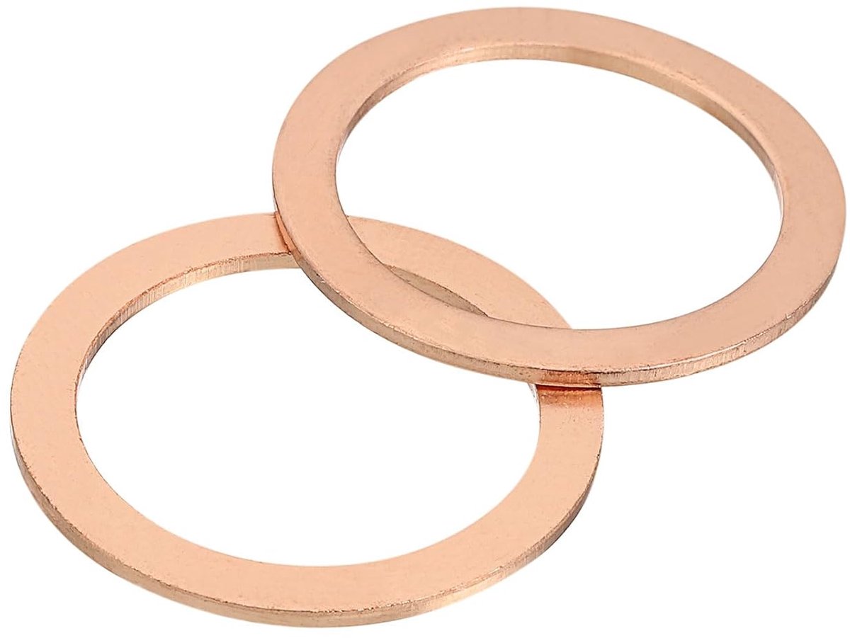 Platte sluitringen, 4 stuks sluitringen van koper, 35 mm, OD-ringafdichting van metaal voor schroeven en moeren
