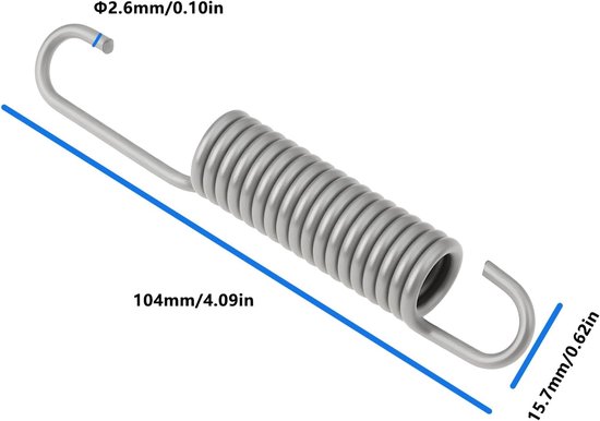 Store 2 Stks Center Beugel Lente 304 Rvs Veer 2.6x15.7x104mm Compatibel met Buzzetti — afbeelding 3