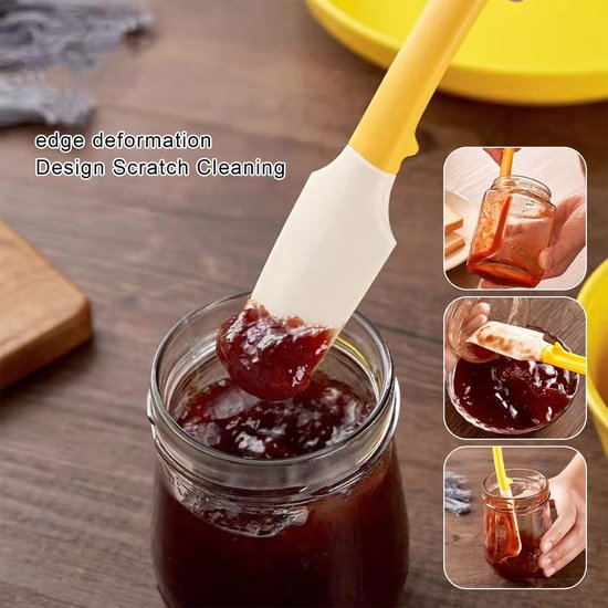4 Stuks Jam Spatel En 2 Grote Transparante Haken, Keuken Uitstrijkje Bakken Tools, Hoge Temperatuur Resistente Siliconen Hoofd, Multifunctionele Schop, Kan Worden Geopend Aan Het Einde. — afbeelding 3