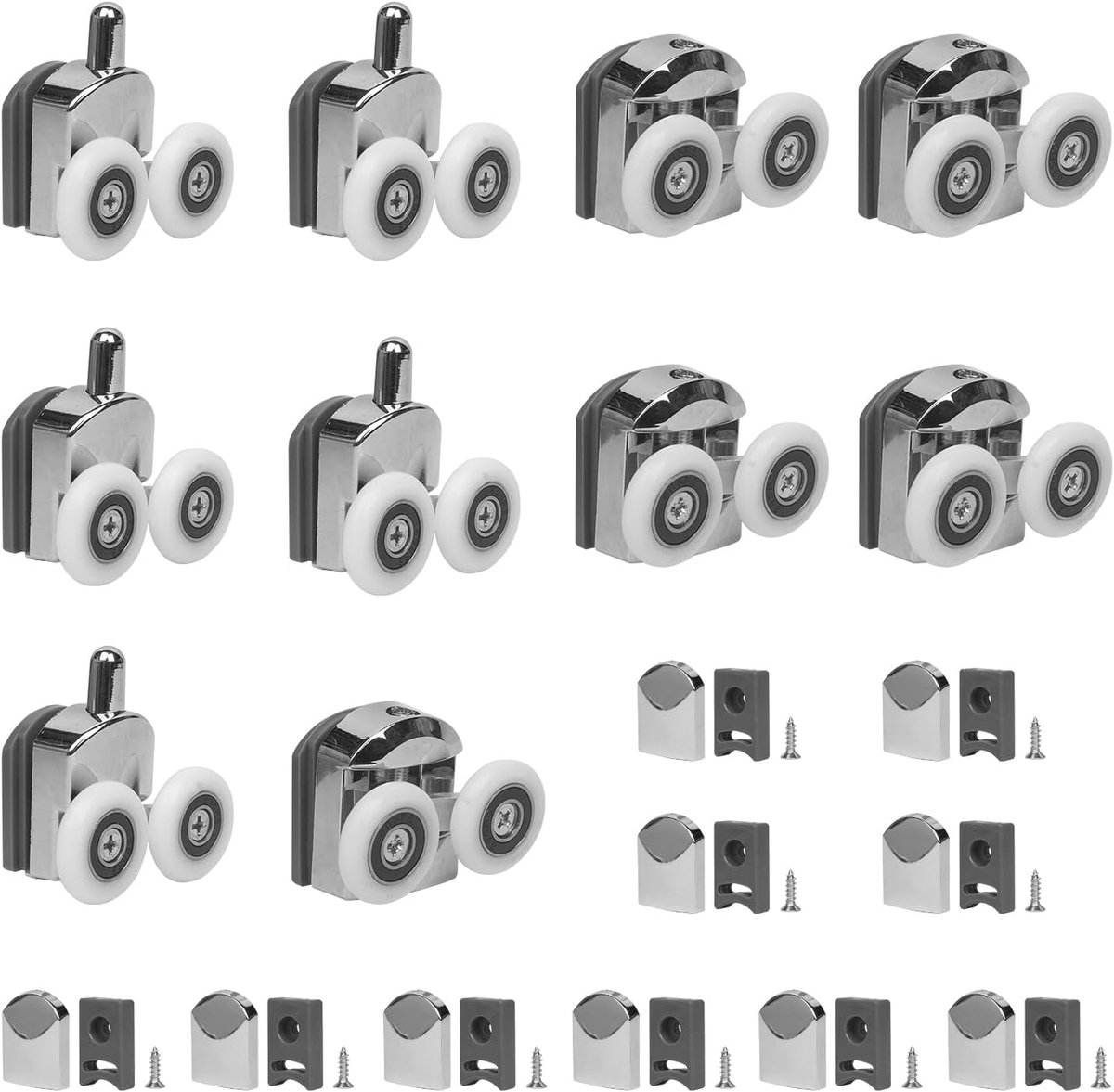 Douchedeuren wielen vervanging roller runner wiel, douchedeur accessoires, met anti-botsing blokken en schroeven, voor gebogen glazen deuren thuis/hotel gebruik