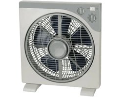 Boxventilator 38 cm - 3 Snelheden - 3 Uur Timer - 360° Luchtcirculatie - Vloerventilator - Wit/Grijs - 230V