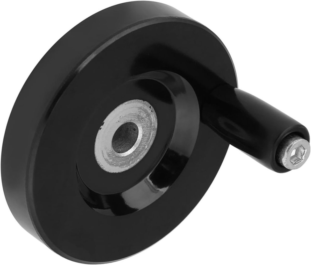 Handwiel Zwarte Ronde voor Draaibank en Freesmachine met Terugloop en Roterende Handgreep 8x63mm