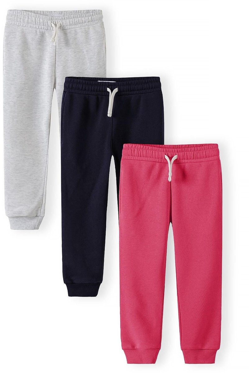 Minoti joggingbroek meisjes 3-pack - katoen - donkerblauw