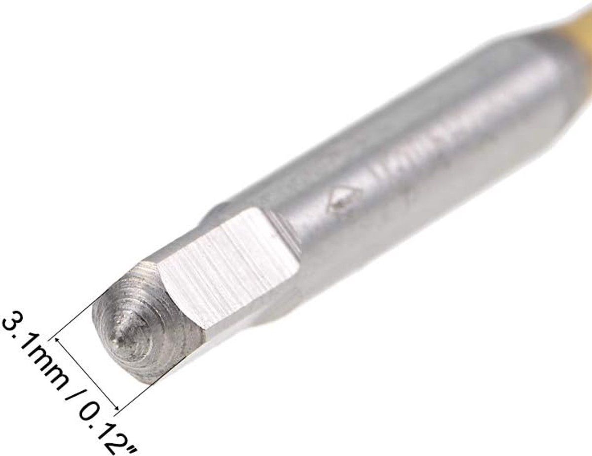 sourcing map 2 stuks metrische machine typen M3 schroefdraad 0,5 helling 3 fluiten titanium coating HSS
