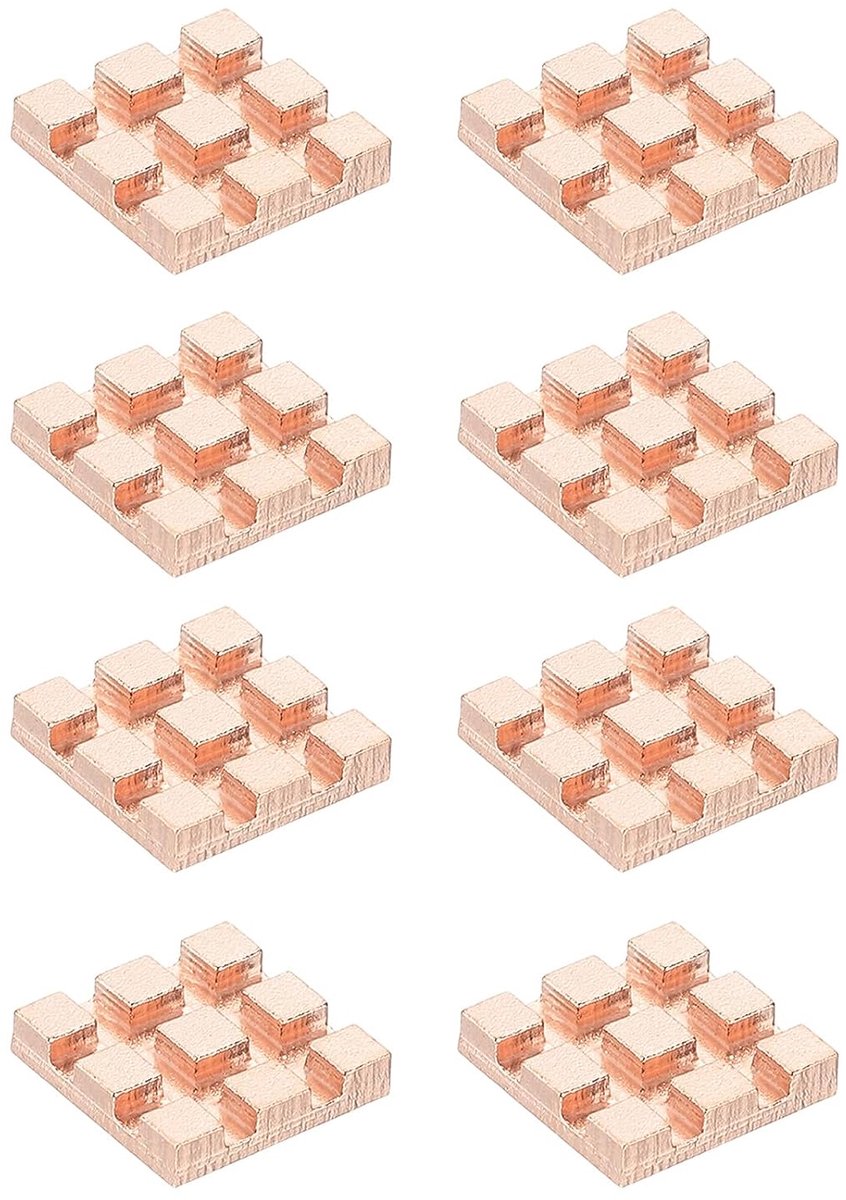 koper koellichaam 10x10x2mm, 4 stuks koeler radiator Compatibel met Raspberry voor chip CPU Power Transistor FET IC vermogensversterker