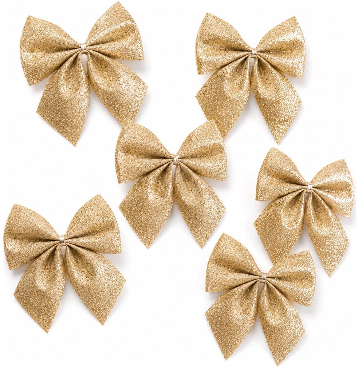 Decoris Kerststrikken - 6x stuks - champagne - 10 x 12 cm - kerstboom - versiering