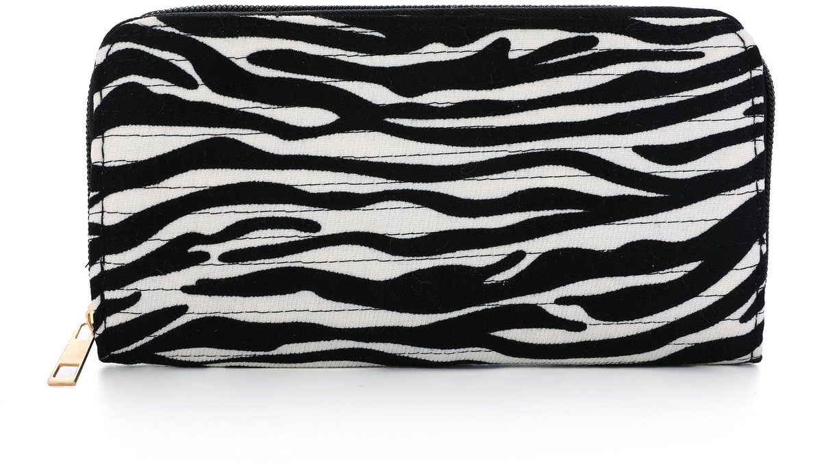 Sunset Fashion Portemonnee Zebra zwart wit 20x10cm