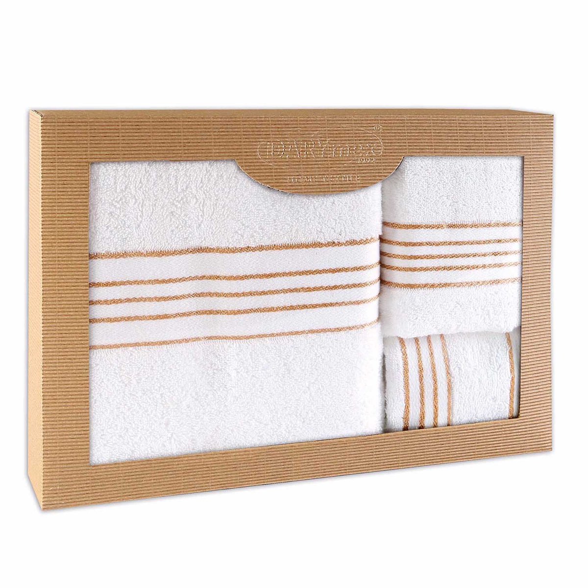 Darymex Premium - Handdoekenset - 3-delig (30x50, 50x90 & 70x140) - 100% Katoen - Wit in Luxe Cadeaudoos
