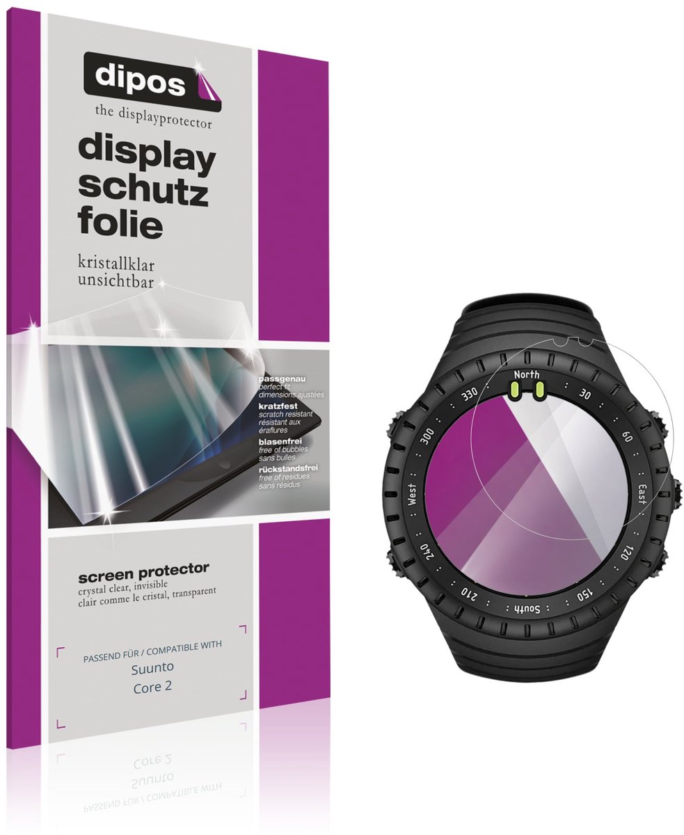 dipos – 6x Beschermfolie geschikt voor Suunto Core 2 | Krasbestendige & heldere Screenprotector Ultra-Thin