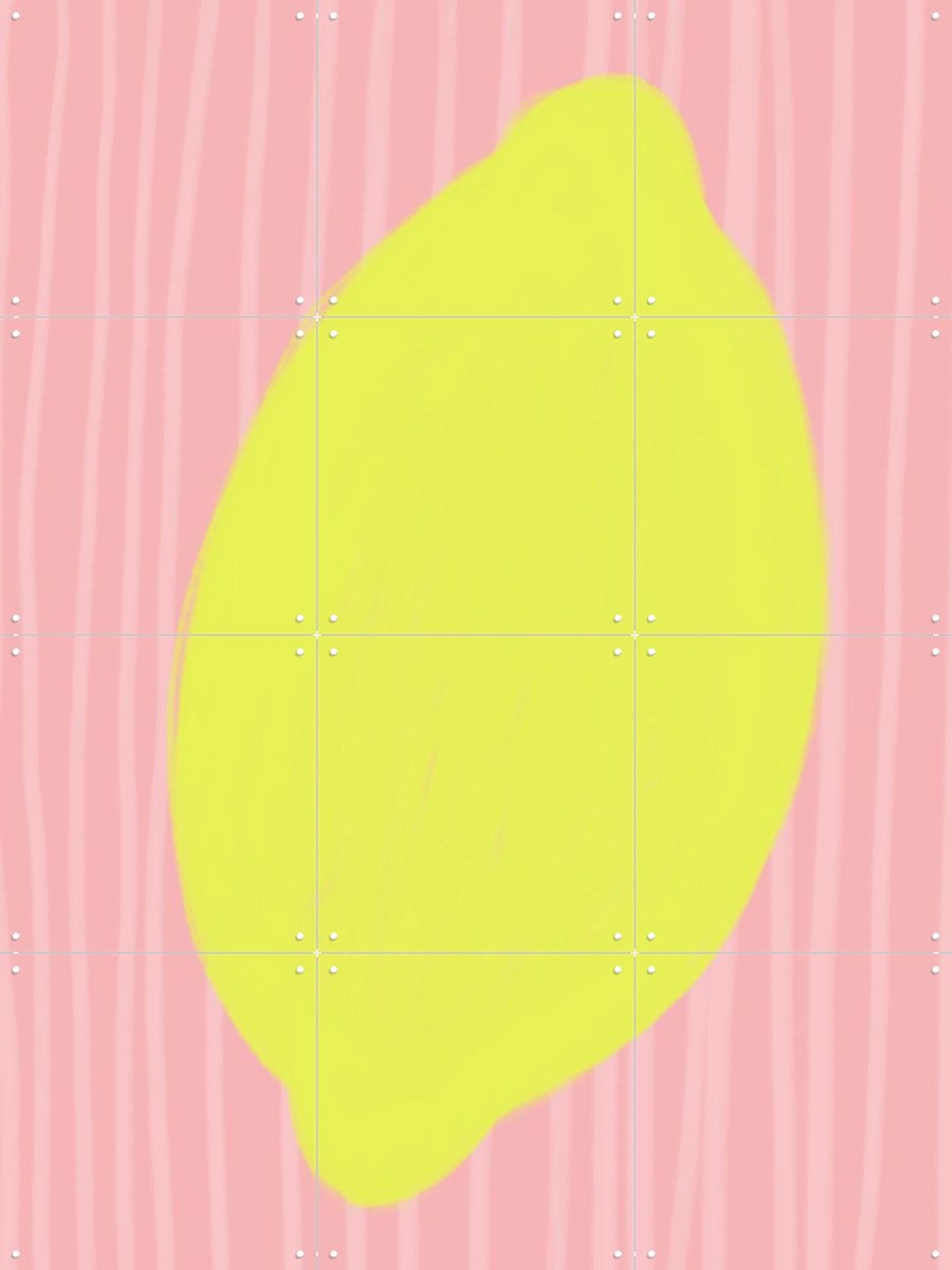IXXI Soft Lemon, Hej.Ibiza - 60 x 80 cm - Gratis ophangtool - Grote wanddecoratie en posters - Strepen, Kleurrijk, Minimalisme, Slaapkamer, Eetkamer