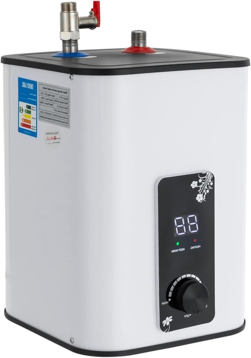 Ondertafelboiler - Kleine Boiler - Direct Warm Water - Instelbare Temperatuur - 8 Liter - Wit