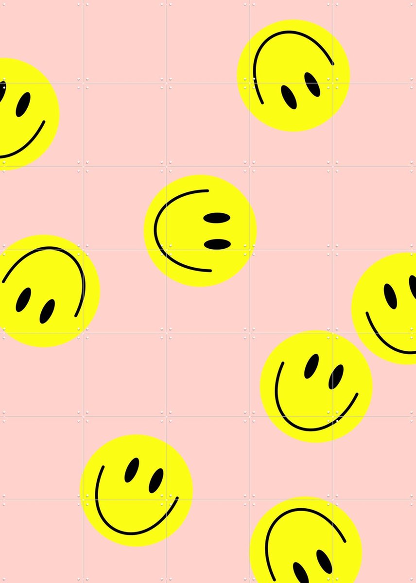 IXXI Flying Smiley, Hej.Ibiza - 100 x 140 cm - Gratis ophangtool - Grote wanddecoratie en posters - Digitale Kunst, Speels, Minimalisme, Fantasierijk