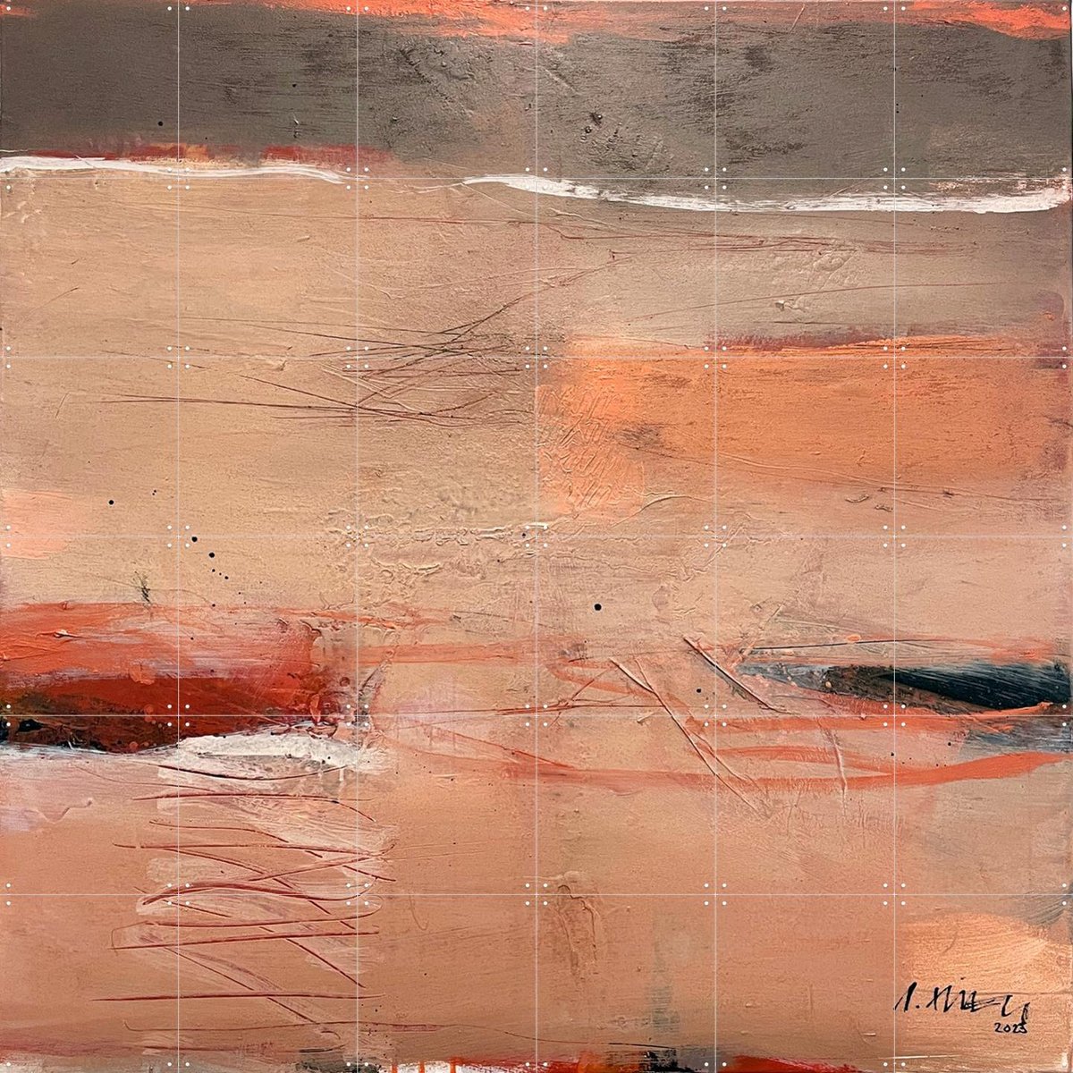 IXXI Evening Full Of Magic, SüessART - 120 x 120 cm - Gratis ophangtool - Grote wanddecoratie en posters - Kwaststreken, Modern, Abstract, Olieverf