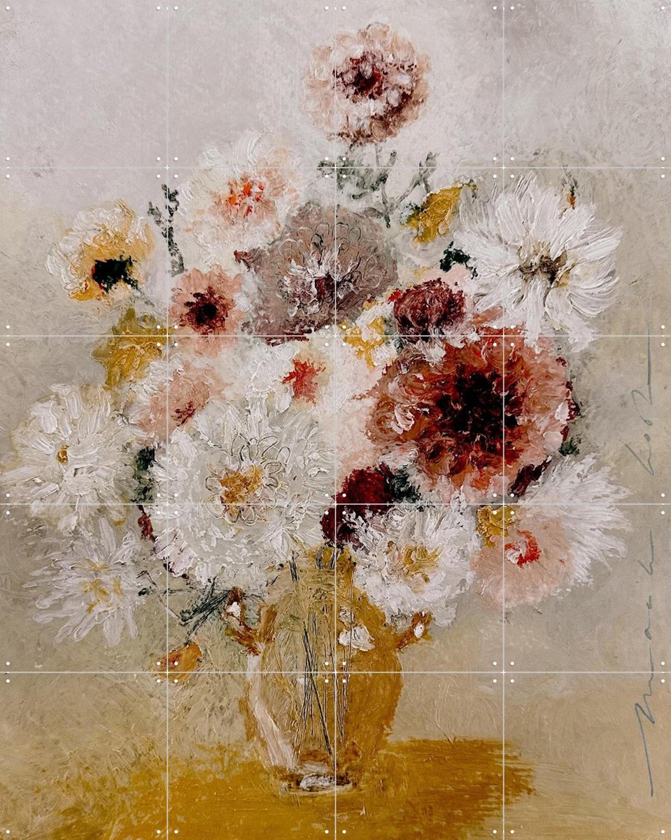 IXXI Les Fleurs Belles, Maaike Koster & My Deer Art Shop - 80 x 100 cm - Gratis ophangtool - Grote wanddecoratie en posters - Klassiek, Olieverf