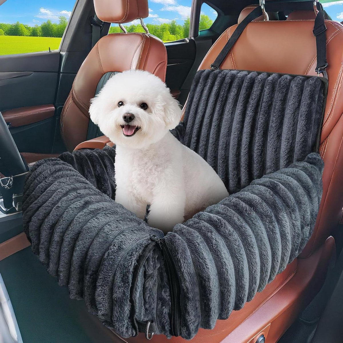 Hondenautostoel - Reisstoel Hond - Veilig Reizen - 4-in-1 Multifunctioneel - 48 cm breed - Grijs