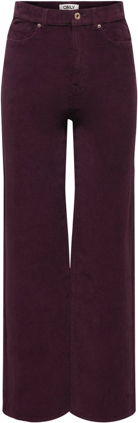M Medium paarse corduroy broek met wijde pijpen en hoge taille.
