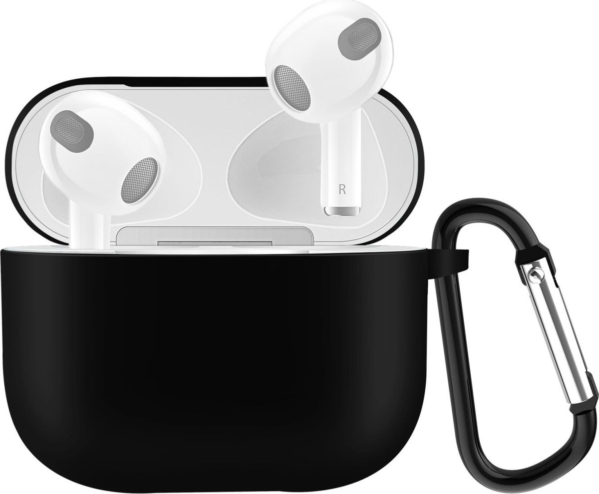Mobigear Hoesje geschikt voor Apple AirPods 3 Hoesje Flexibel Siliconen | Mobigear Classic - Zwart