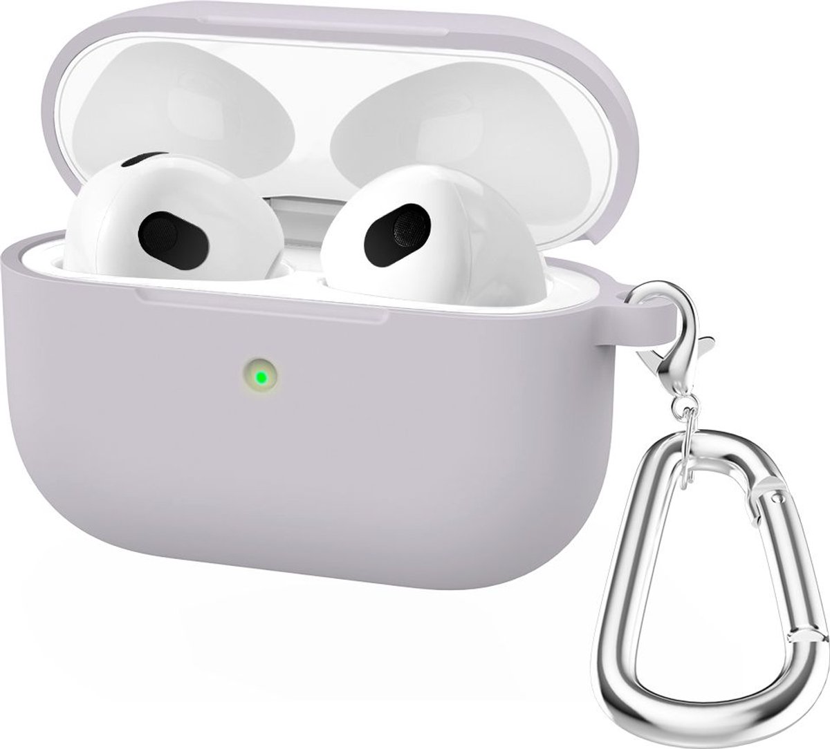 Mobigear Hoesje geschikt voor Apple AirPods 3 Hoesje Flexibel Siliconen | Mobigear Classic - Lavendel