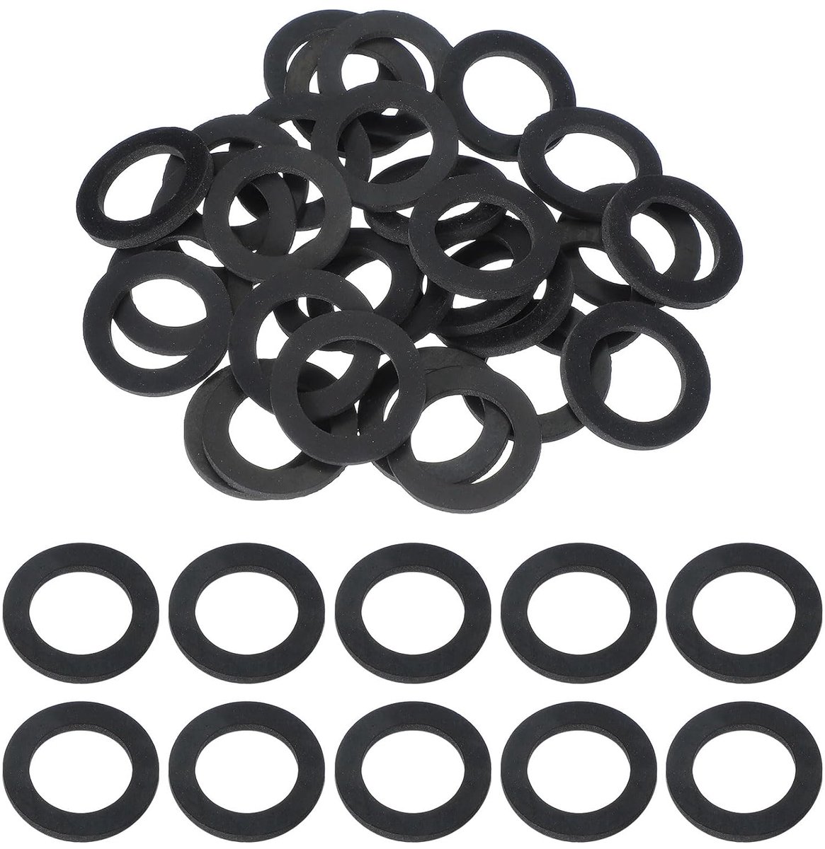 30 stuks M25 rubberen sluitringen 25mm ID 38mm OD 3,5mm dik pakkingringen rubberen pakking afstandsschijven moerringen pakkingen kraan pakking elektroaansluiting, Zwart
