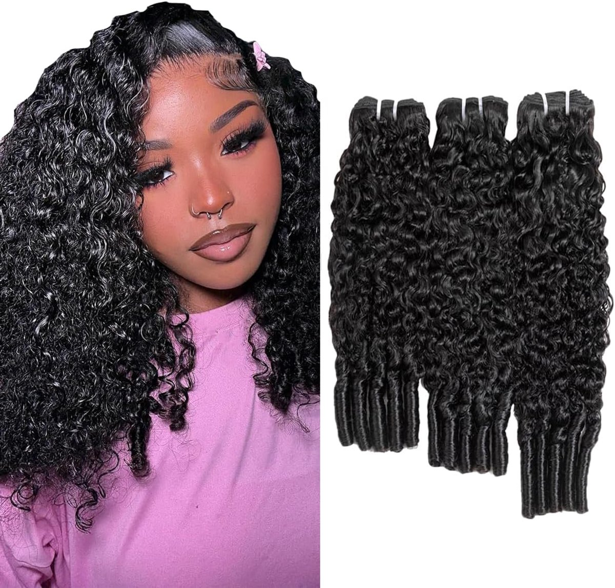 30 32 34 Inch Burmese Curly Water Wave Perücke Damen Bundles Human Hiar Brazilian Virgin Human Hair Extensions #1B Natural Black Mensliches Haar Bundle With Minimal Shedding For Women