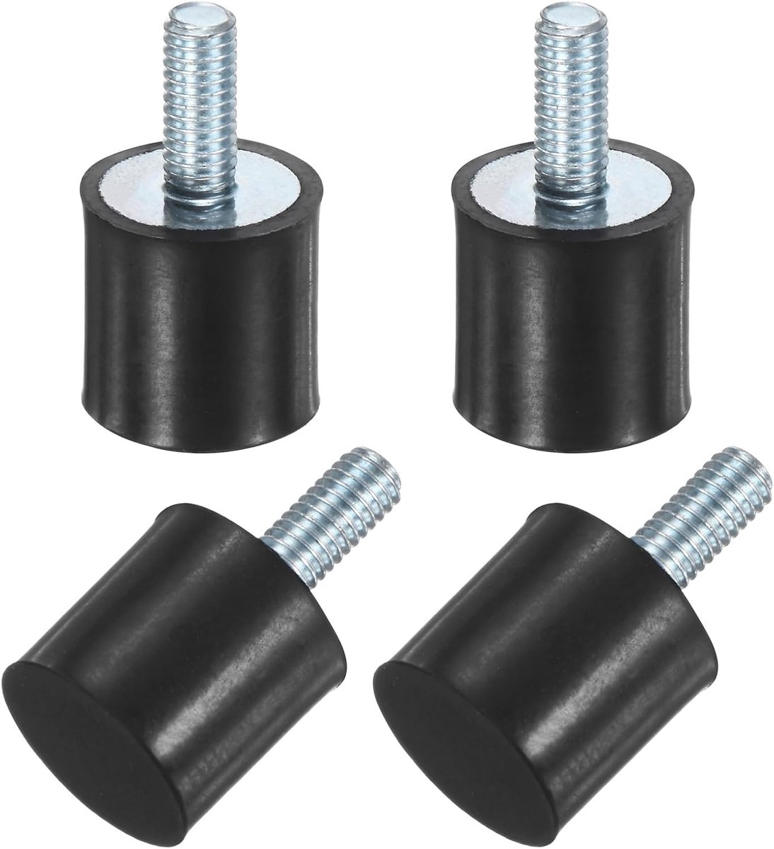 METERXITY 4 stuks rubberen houders D15 mm x H15 mm mannelijke cilindrische trilisolatoren Schokdemper met pin M5 x 12 mm voor luchtcompressor / auto / pomp / boot