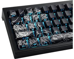 PBT Keycaps 135 toetsen aangepaste keycaps Cherry-profiel Dye-Sub keycaps set zwarte golf van Kanagawa Shine door zijdelings print keycaps voor ISO/ANSI UK lay-out mechanisch gaming toetsenbord