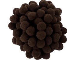 - C60464-100 pompons Ø 20 mm - bruin - van textiel - slingers om zelf vorm te geven voor hobby korte kleding decoratie naaien kleding borduurwerk