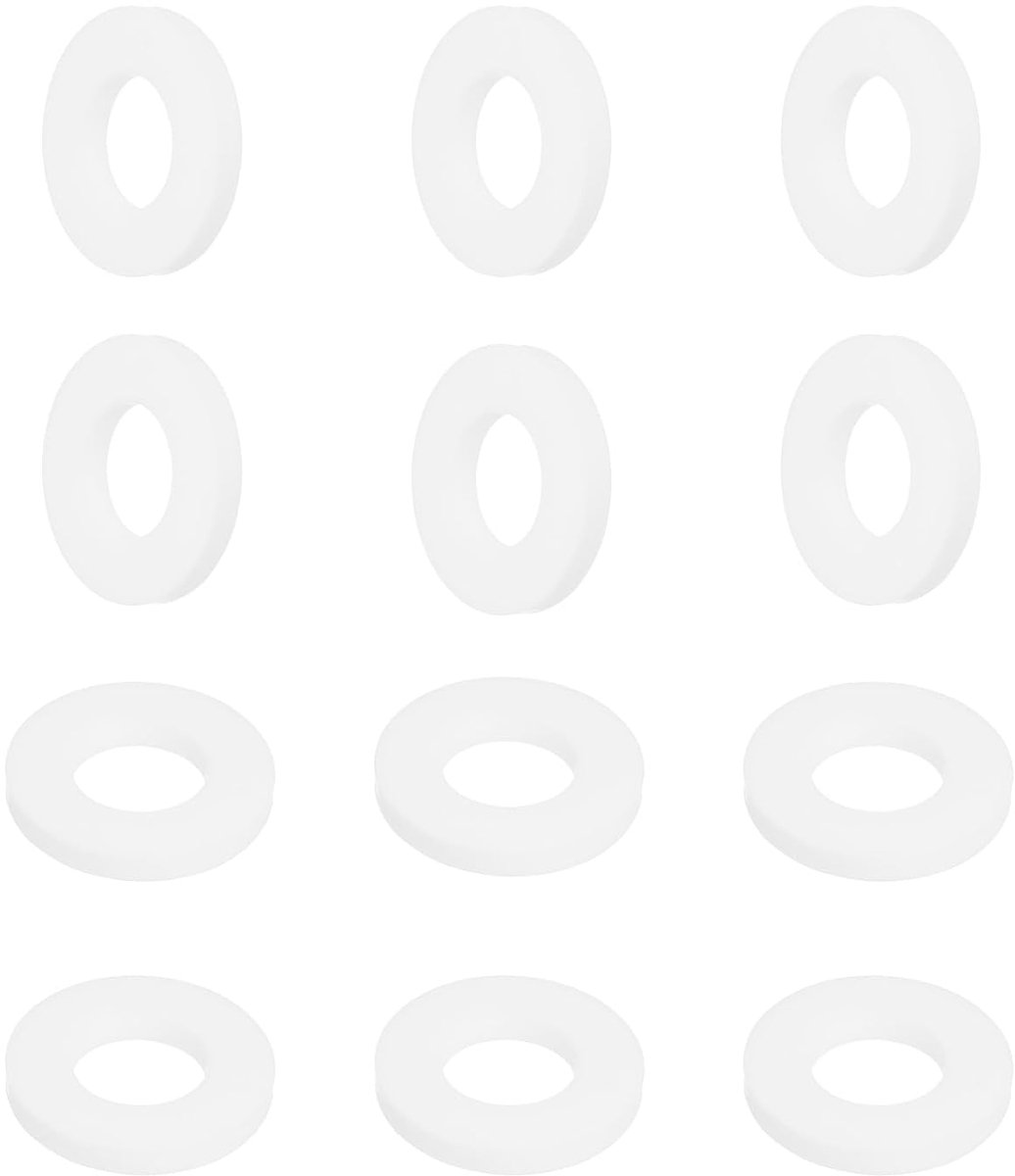 Platte sluitringen van PTFE, 12 stuks, 24 mm, OD, 12 mm, ID, 3 mm dik, platte afdichtingen, afdichtring, afstandafdichting voor slangbouten, kranen, machines, wit