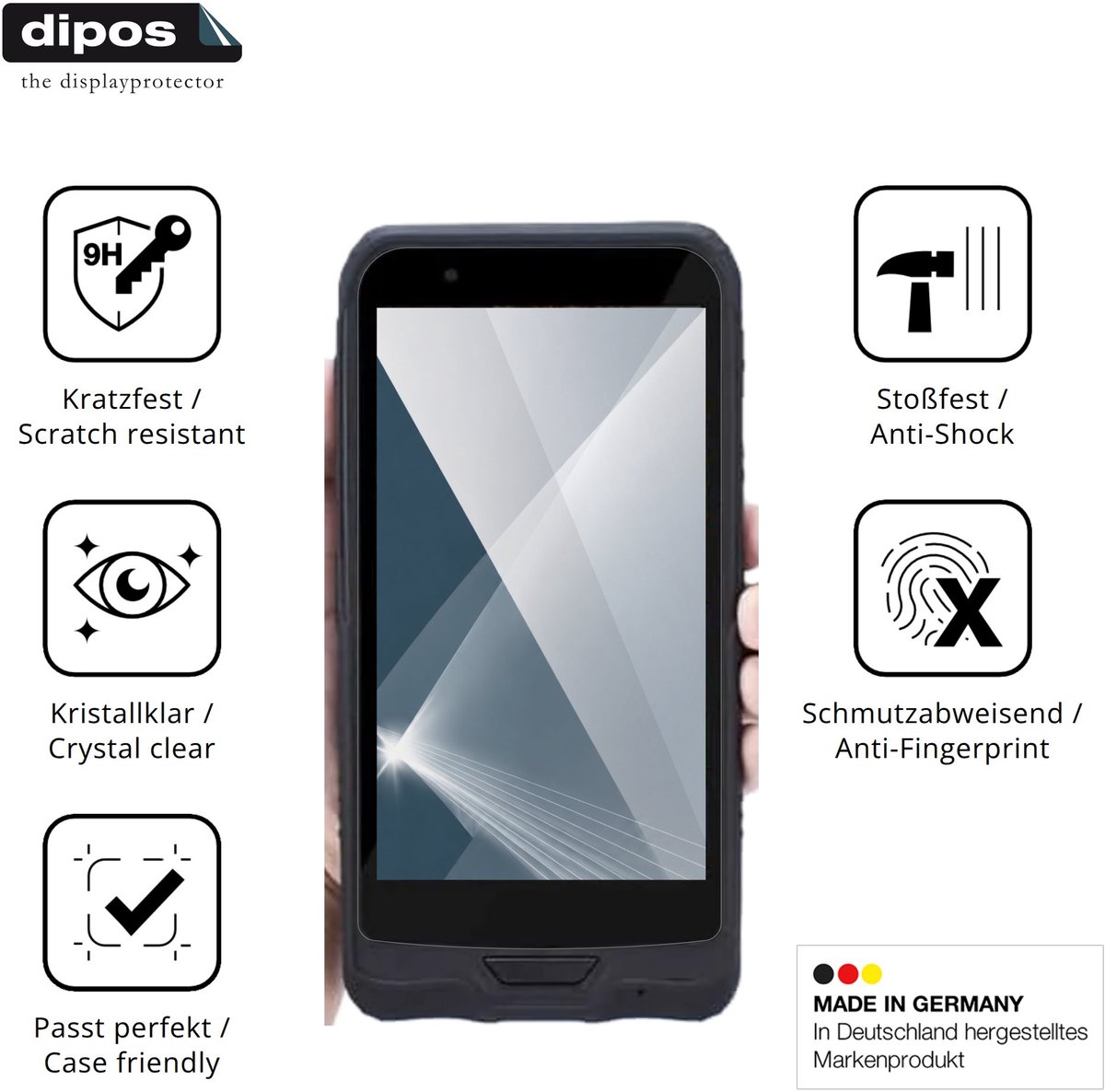 dipos – 2x Pantserfolie geschikt voor Conker NS6 | 9H Screenprotector