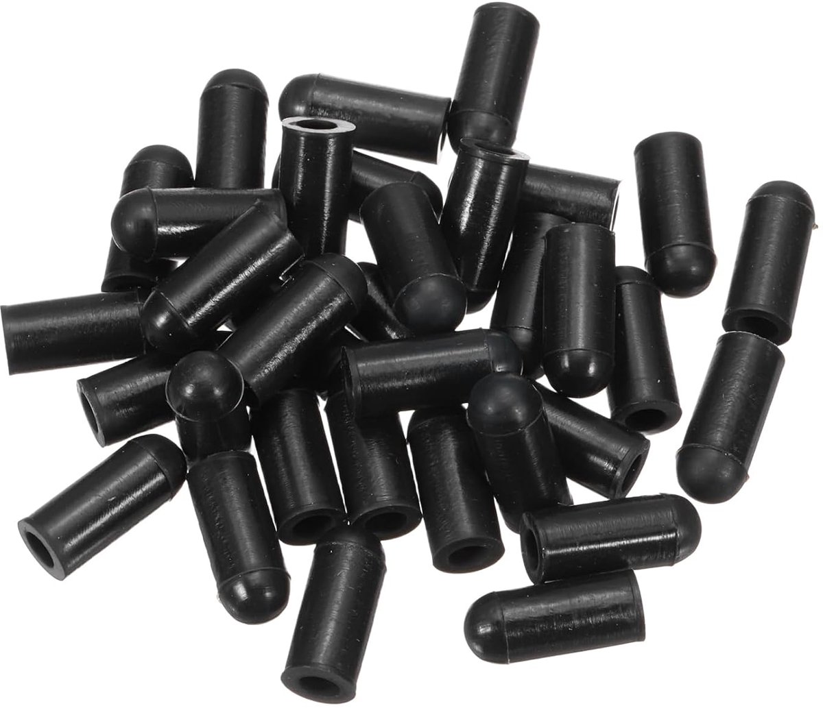 100 stuks siliconen eindkappen 4 mm (5/32 inch) binnendiameter 13 mm (1/2 ") hoogte ronde rubberen elastische schroefdraad beschermer zachte flexibele schroefdoppen voor metalen buis