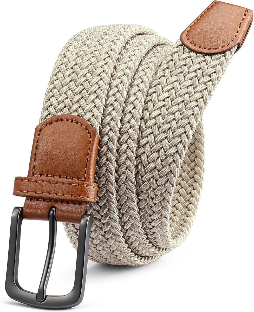 Elastische Herenriem, 35mm Gevlochten Riem Zonder Gaten, Robuuste Constructie en Gemakkelijk te Bewegen