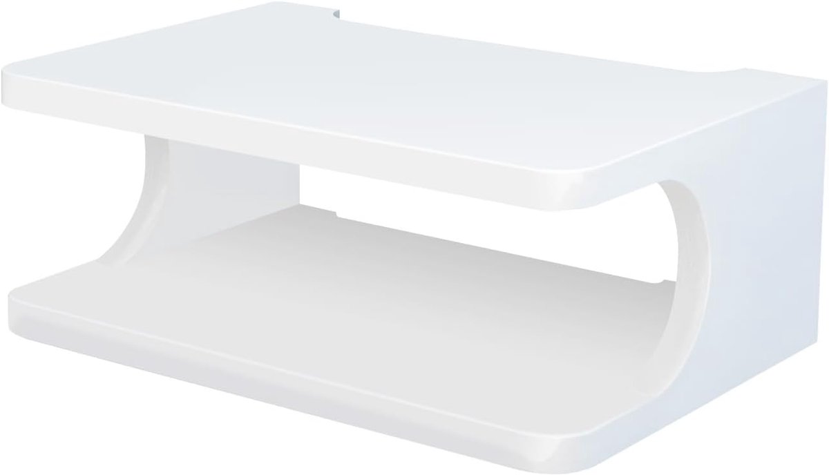 lalago WiFi router, opbergdoos, wandhouder voor wifi-router, routerkast, tv-consoles, routerrek, rek voor wifi-router en telefoon, dvd-plank, muur, wanddecoratie (wit)
